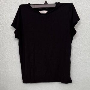 Market & Spruce Black Short Sleeve Crew Neck Tee
